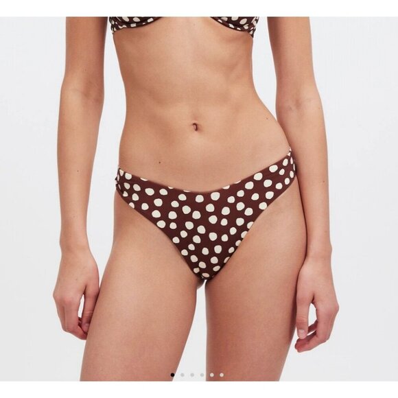 Madewell $105 Zulu & Zephyr Currant Spot Curve Bikini Bottom Size 2 NQ827